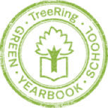 Example 'TreeRing Green Yearbook School' badge.